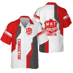 Railspirit Personalized Katy Railroad Hawaiian Shirt Unique Railway Style with Custom Job Train Shirt