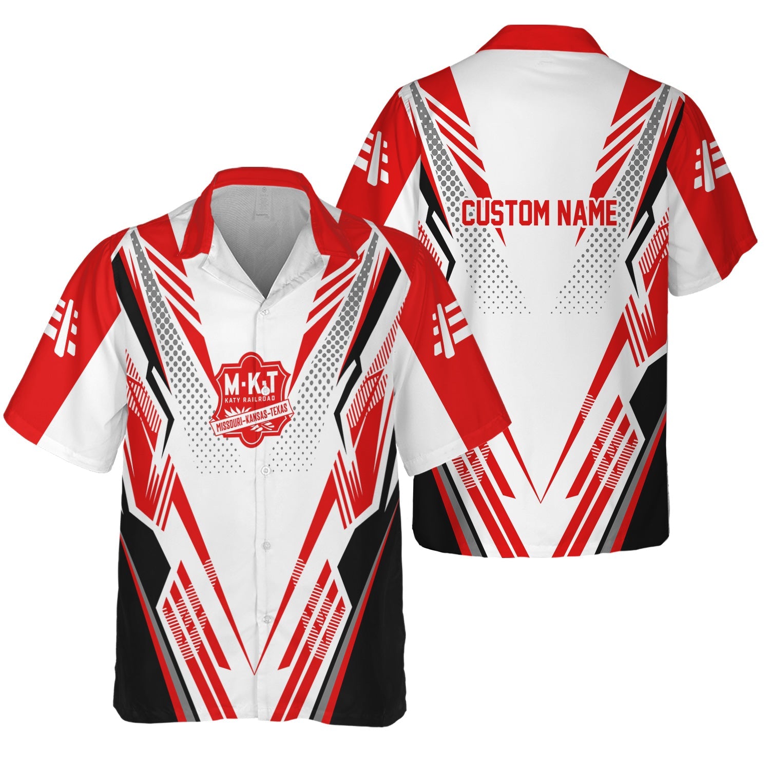 Railspirit Personalized Katy Railroad Hawaiian Shirt Railroad Tribute Design Train Shirt for Train Lovers