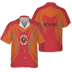 Railspirit Personalized Pacific Electric Railroad Hawaiian Shirt Unique Style with Custom Job Train Shirt