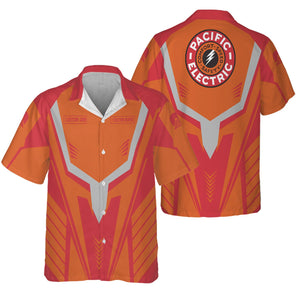Railspirit Personalized Pacific Electric Railroad Hawaiian Shirt Workwear-Inspired with Custom Position Train Shirt