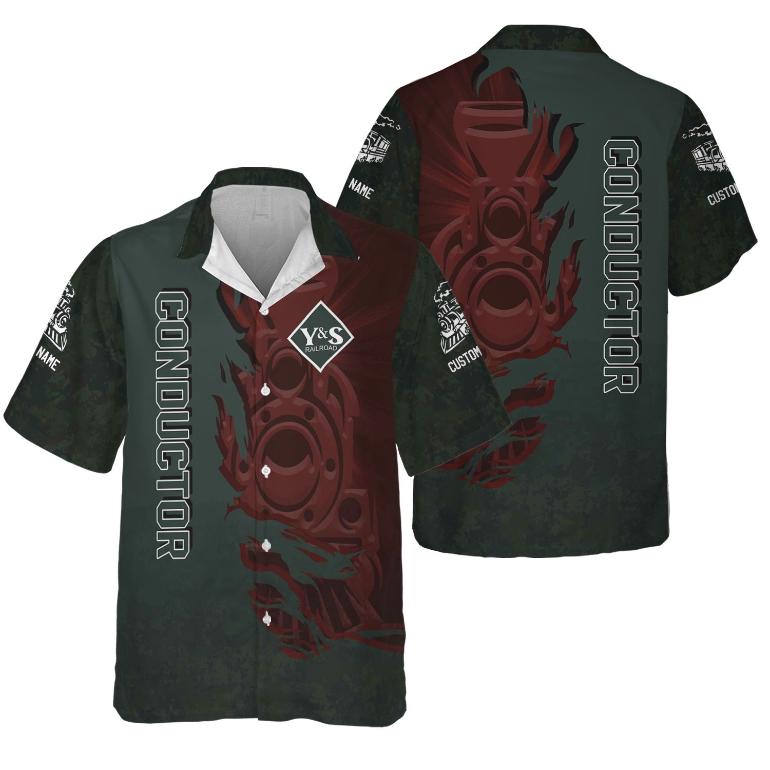 Railspirit Personalized Youngstown & Southern Railroad Hawaiian Shirt Blazing Style with Custom Position Train Shirt