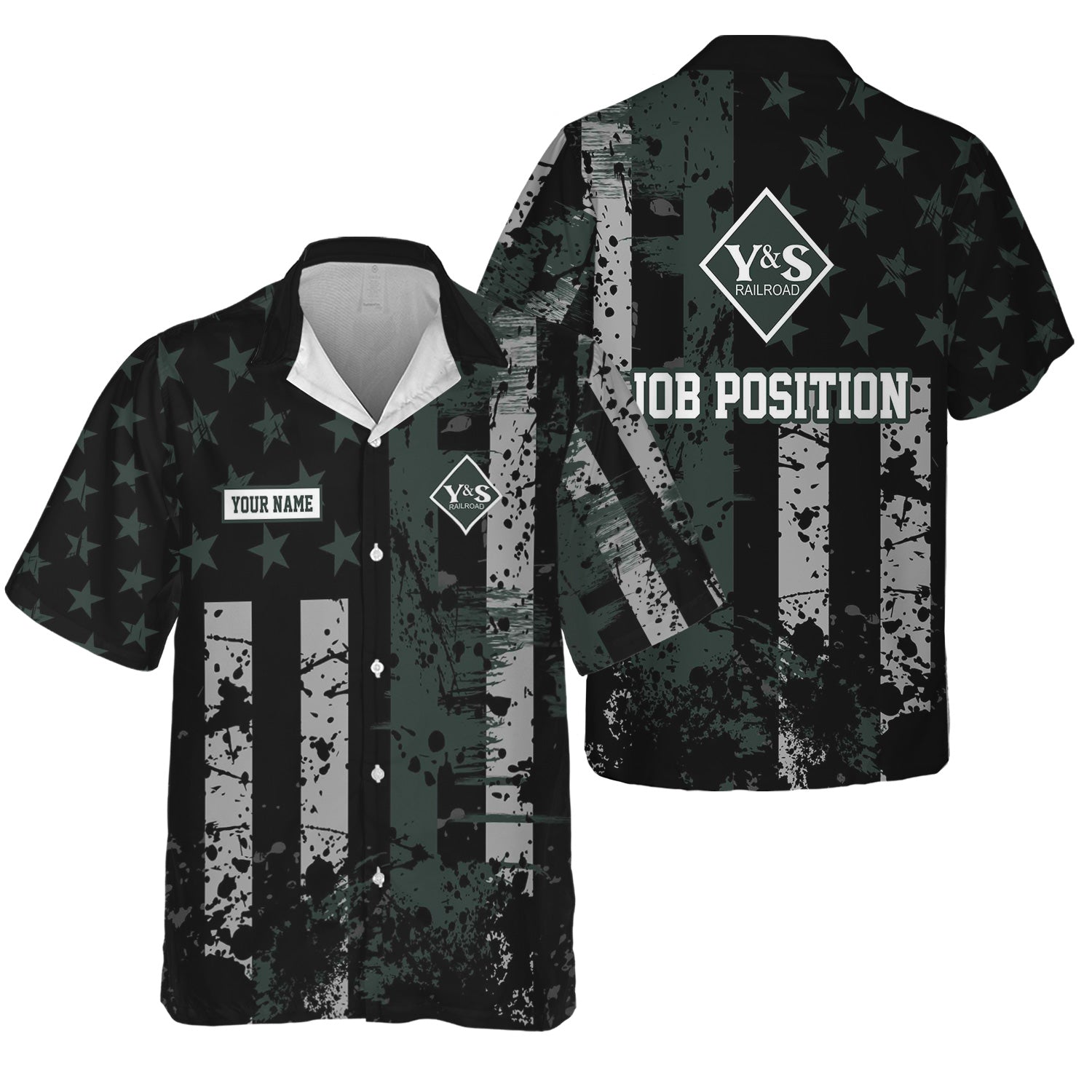 Railspirit Personalized Youngstown & Southern Railroad Hawaiian Shirt Artistic Paint American Flag Style Train Shirt