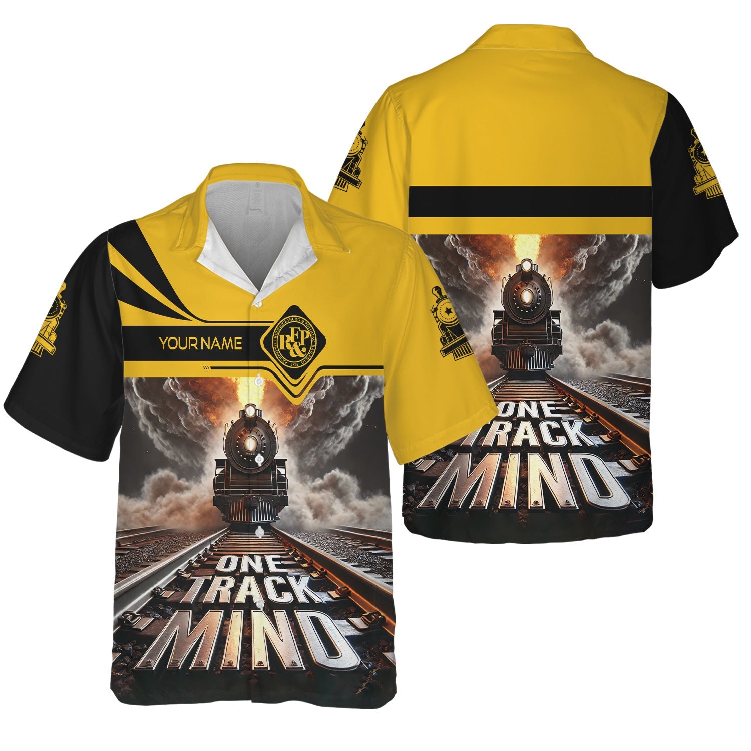 Railspirit Personalized Richmond, Fredericksburg And Potomac Railroad Hawaiian Shirt One Track Mind Train Printed Shirt