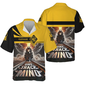 Railspirit Personalized Richmond, Fredericksburg And Potomac Railroad Hawaiian Shirt One Track Mind Train Printed Shirt