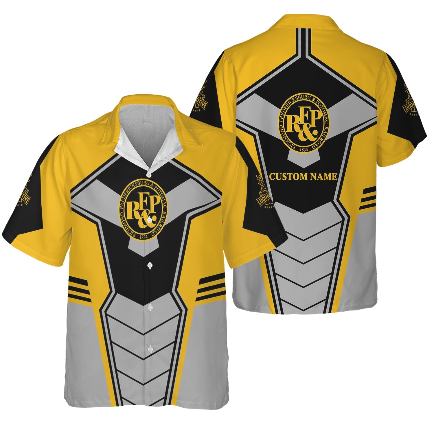 Railspirit Personalized Richmond, Fredericksburg And Potomac Railroad Hawaiian Shirt Engine-Inspired Style Train Shirt for Railroad Fanatic