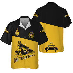 Railspirit Personalized Richmond, Fredericksburg And Potomac Railroad Hawaiian Shirt One Track Mind Unisex Train Shirt Gift Idea For Train Lover