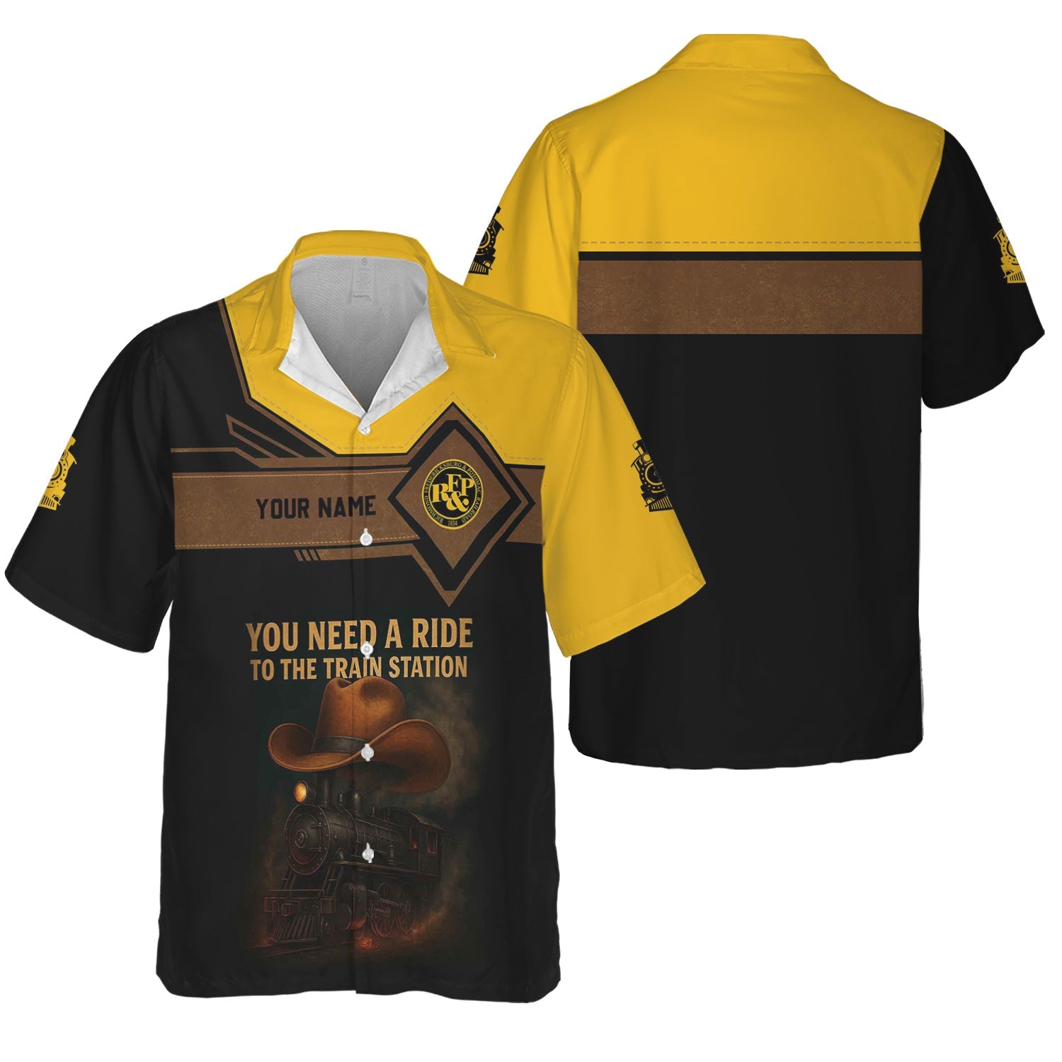 Railspirit Personalized Richmond, Fredericksburg And Potomac Railroad Hawaiian Shirt You Need A Ride To The Train Station Shirt For Train Lovers