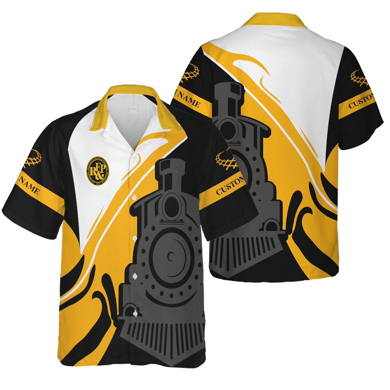 Railspirit Personalized Richmond, Fredericksburg And Potomac Railroad Hawaiian Shirt Flame-Inspired Style Shirt Gift Idea For Train Lovers