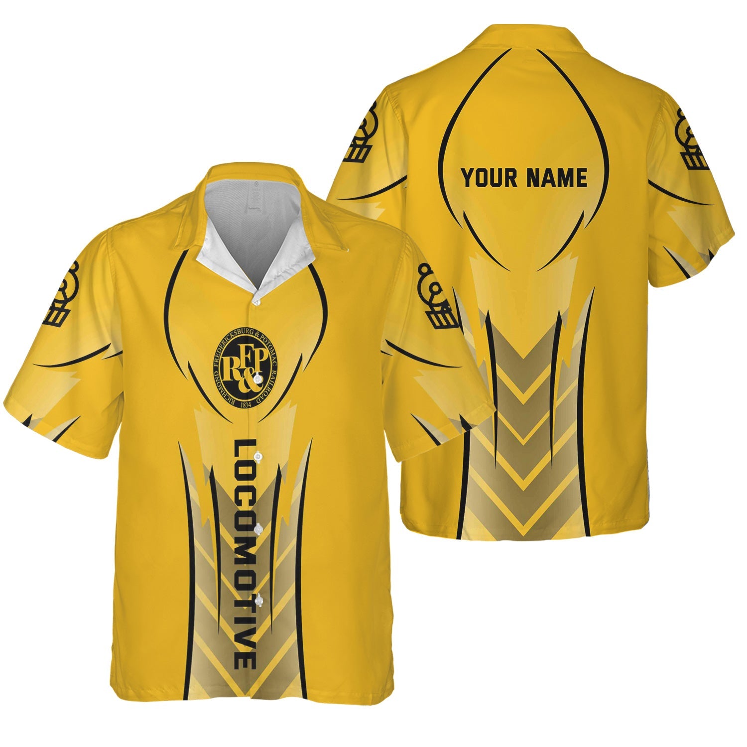 Railspirit Personalized Richmond, Fredericksburg And Potomac Railroad Hawaiian Shirt Striking Line Style Train Shirt For Locomotive Lovers