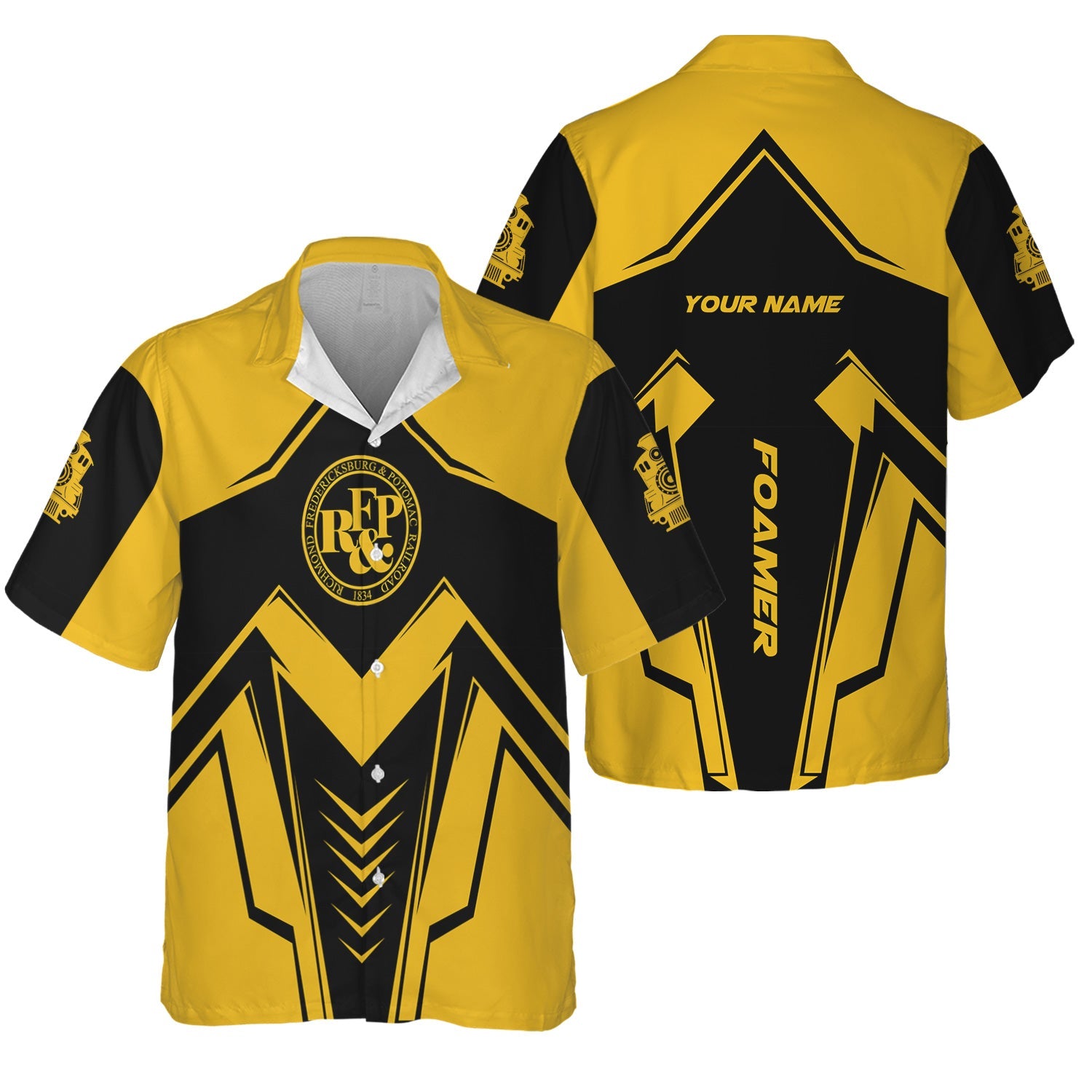 Railspirit Personalized Richmond, Fredericksburg And Potomac Railroad Hawaiian Shirt Railway Trainspotter Style Shirt Gift Idea For Foamers