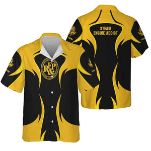 Railspirit Personalized Richmond, Fredericksburg And Potomac Railroad Hawaiian Shirt Distinctive Flame Style Shirt For Steam Engine Addict