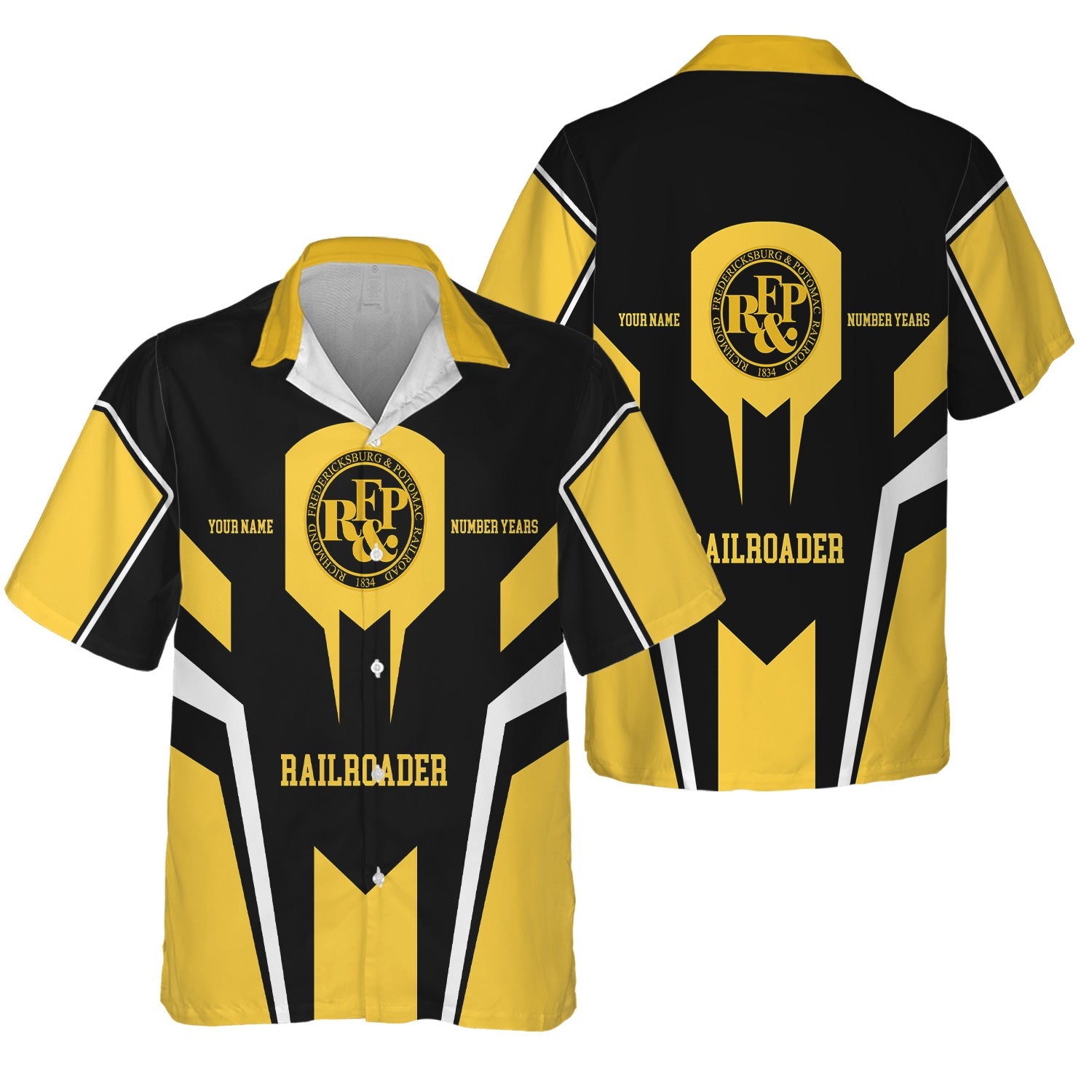Railspirit Personalized Richmond, Fredericksburg And Potomac Railroad Hawaiian Shirt Custom Year Railroader Shirt Gift Idea For Train Lover