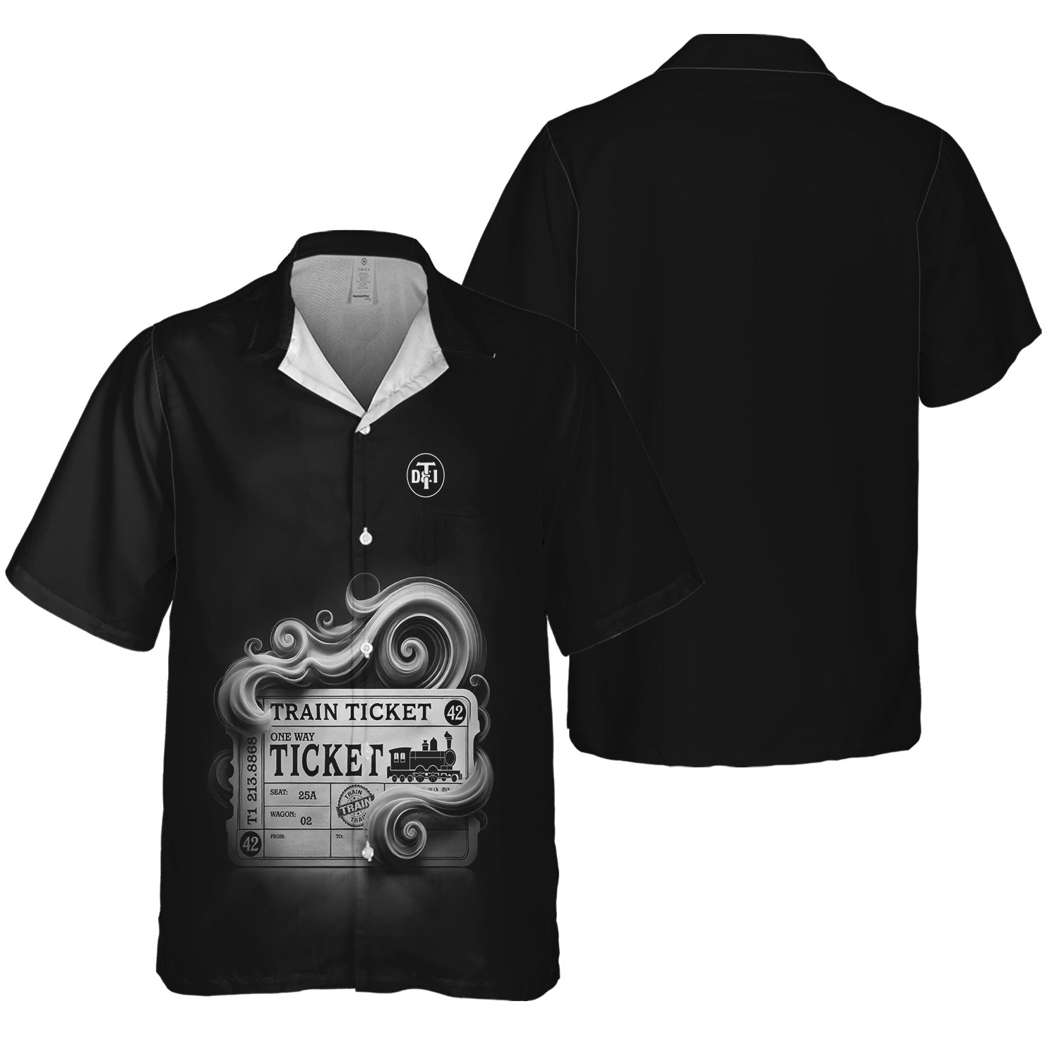 Railspirit Personalized Detroit Toledo And Ironton Railroad Hawaiian Shirt Train Ticket  American Locomotive Printed Train