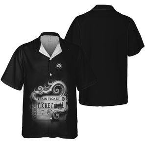 Railspirit Personalized Detroit Toledo And Ironton Railroad Hawaiian Shirt Train Ticket  American Locomotive Printed Train