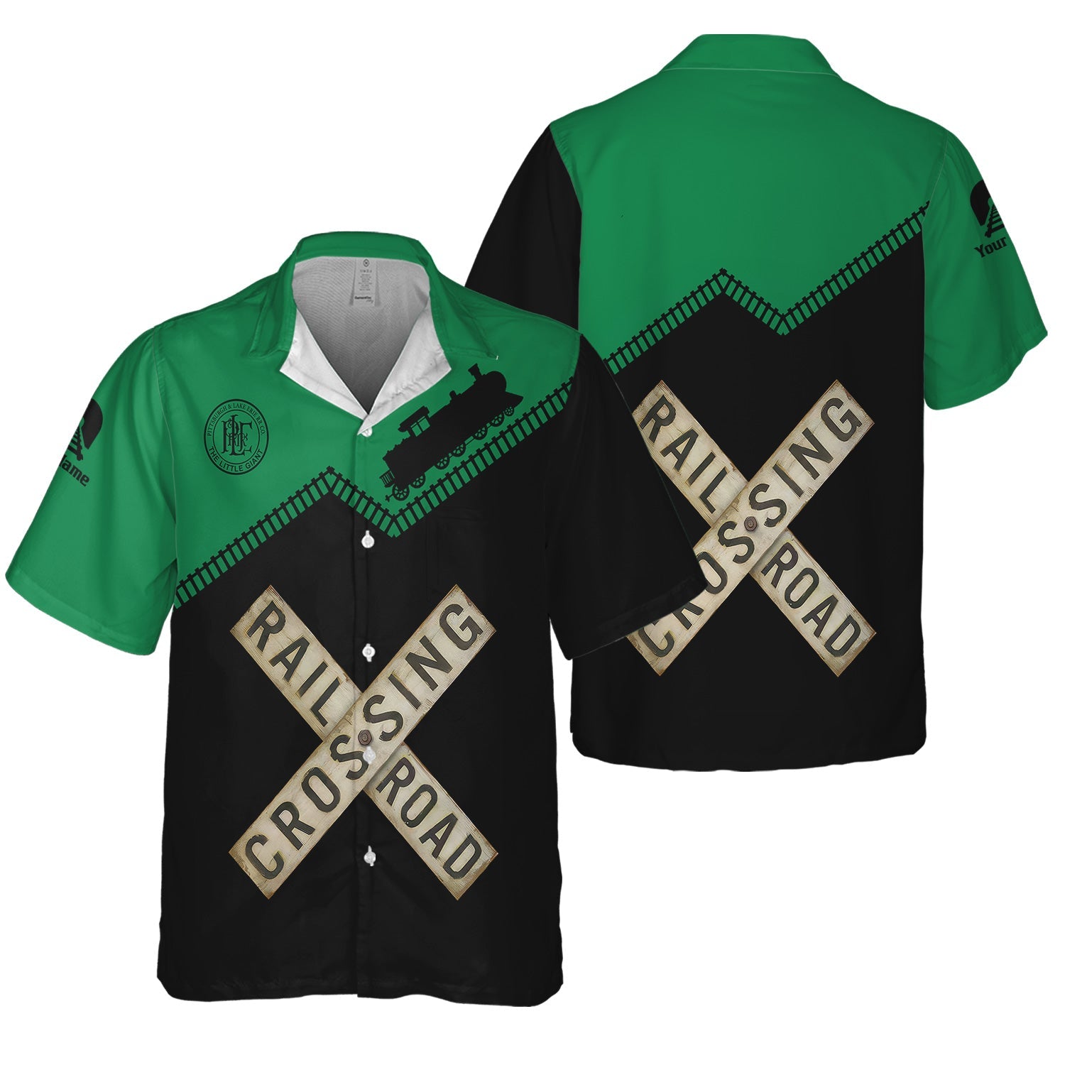 Railspirit Personalized Pittsburgh And Lake Erie Railroad Hawaiian Shirt Railroad Crossing Printed Train Track Shirt