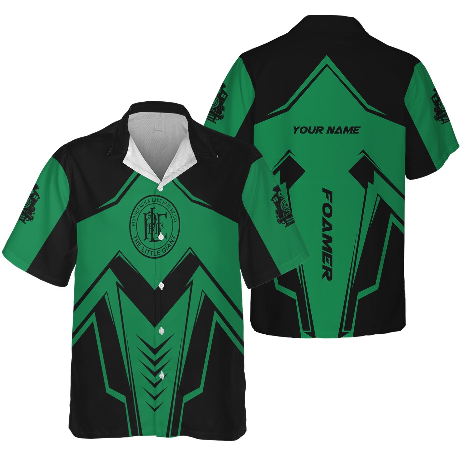 Railspirit Personalized Pittsburgh And Lake Erie Railroad Hawaiian Shirt Railway Trainspotter Style Shirt Gift Idea For Foamers