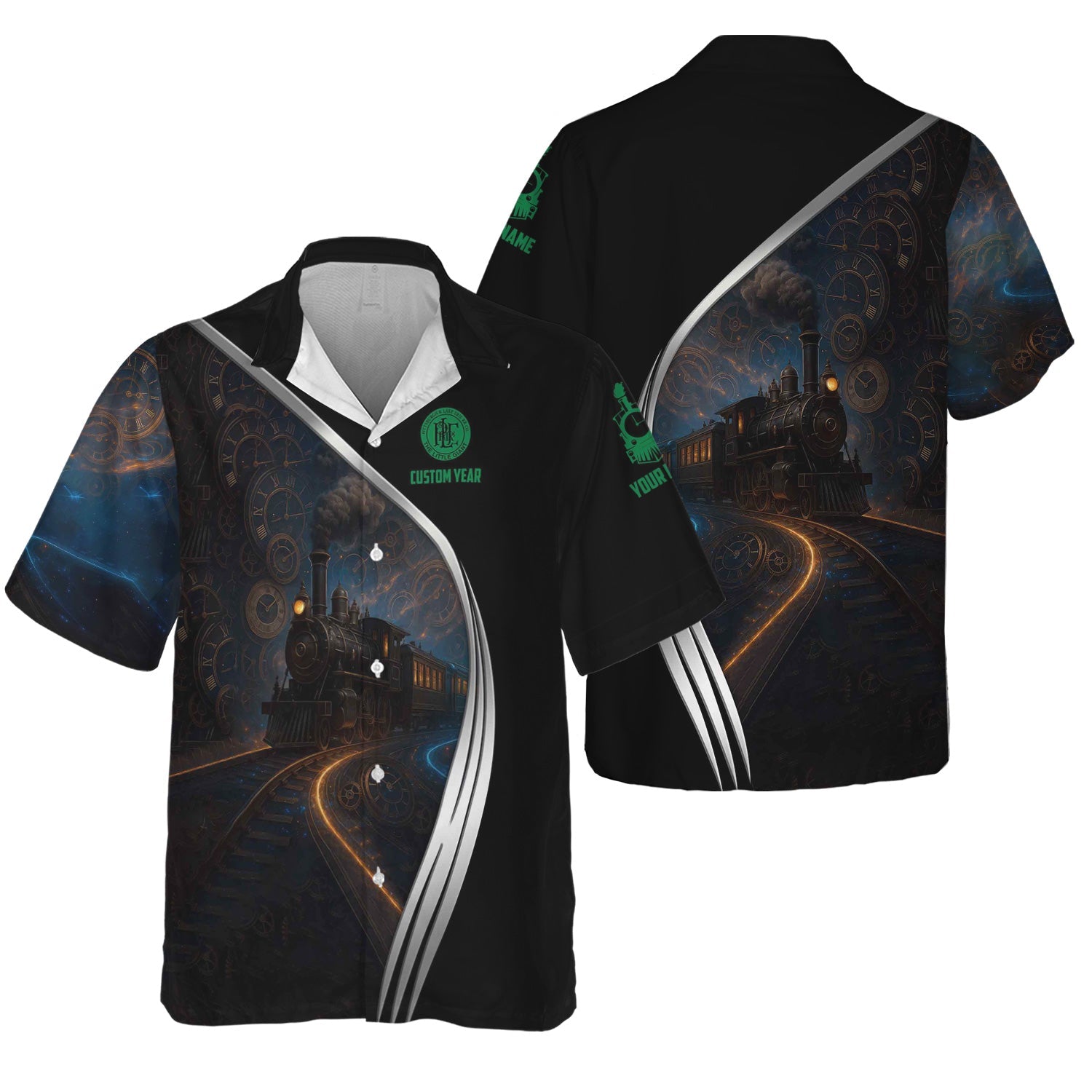 Railspirit Personalized Pittsburgh And Lake Erie Railroad Hawaiian Shirt Steampunk Locomotive with Custom Year Train Shirt