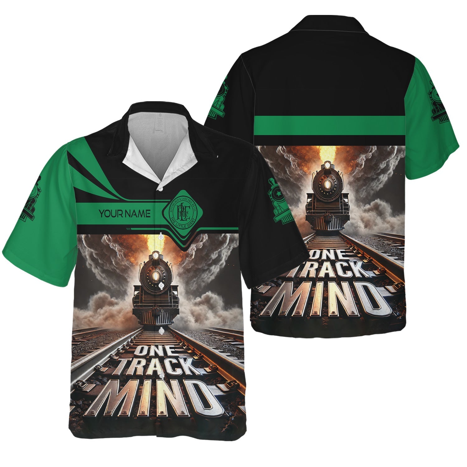 Railspirit Personalized Pittsburgh And Lake Erie Railroad Hawaiian Shirt One Track Mind Train Printed Shirt