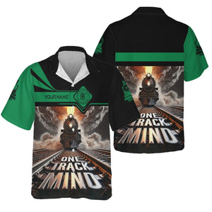 Railspirit Personalized Pittsburgh And Lake Erie Railroad Hawaiian Shirt One Track Mind Train Printed Shirt