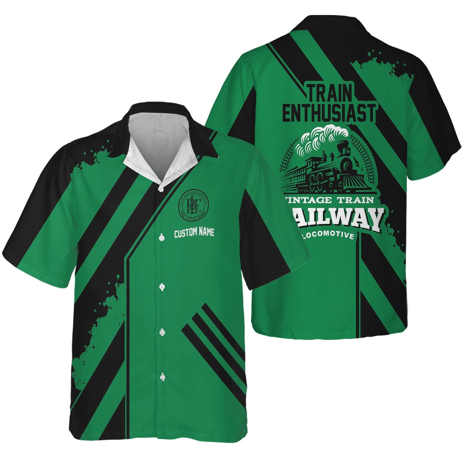 Railspirit Personalized Pittsburgh And Lake Erie Railroad Hawaiian Shirt Locomotive Design Train Shirt for Train Enthusiast