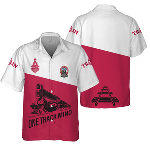 Railspirit Personalized Durango And Silverton Narrow Gauge Railroad Hawaiian Shirt One Track Mind Unisex Train Shirt Gift Idea For Train Lover