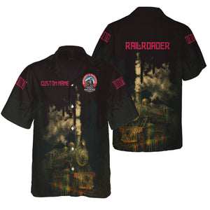 Railspirit Personalized Durango And Silverton Narrow Gauge Railroad Hawaiian Shirt Vintage Train Art Style Shirt For Locomotive Fans