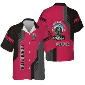 Railspirit Personalized Durango And Silverton Narrow Gauge Railroad Hawaiian Shirt Unique Railway Style with Custom Job Train Shirt