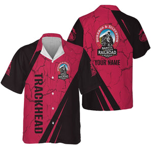 Railspirit Personalized Durango And Silverton Narrow Gauge Railroad Hawaiian Shirt Crackle Texture Style Shirt For Trackhead