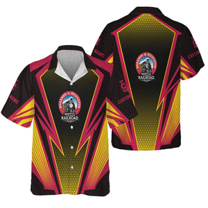 Railspirit Personalized Durango And Silverton Narrow Gauge Railroad Hawaiian Shirt Lightning Graphic Style Shirt Gift Idea For Train Lover