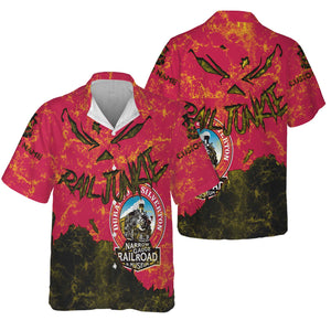 Railspirit Personalized Durango And Silverton Narrow Gauge Railroad Hawaiian Shirt Torn Graphic Style Train Shirt For Rail Junkie