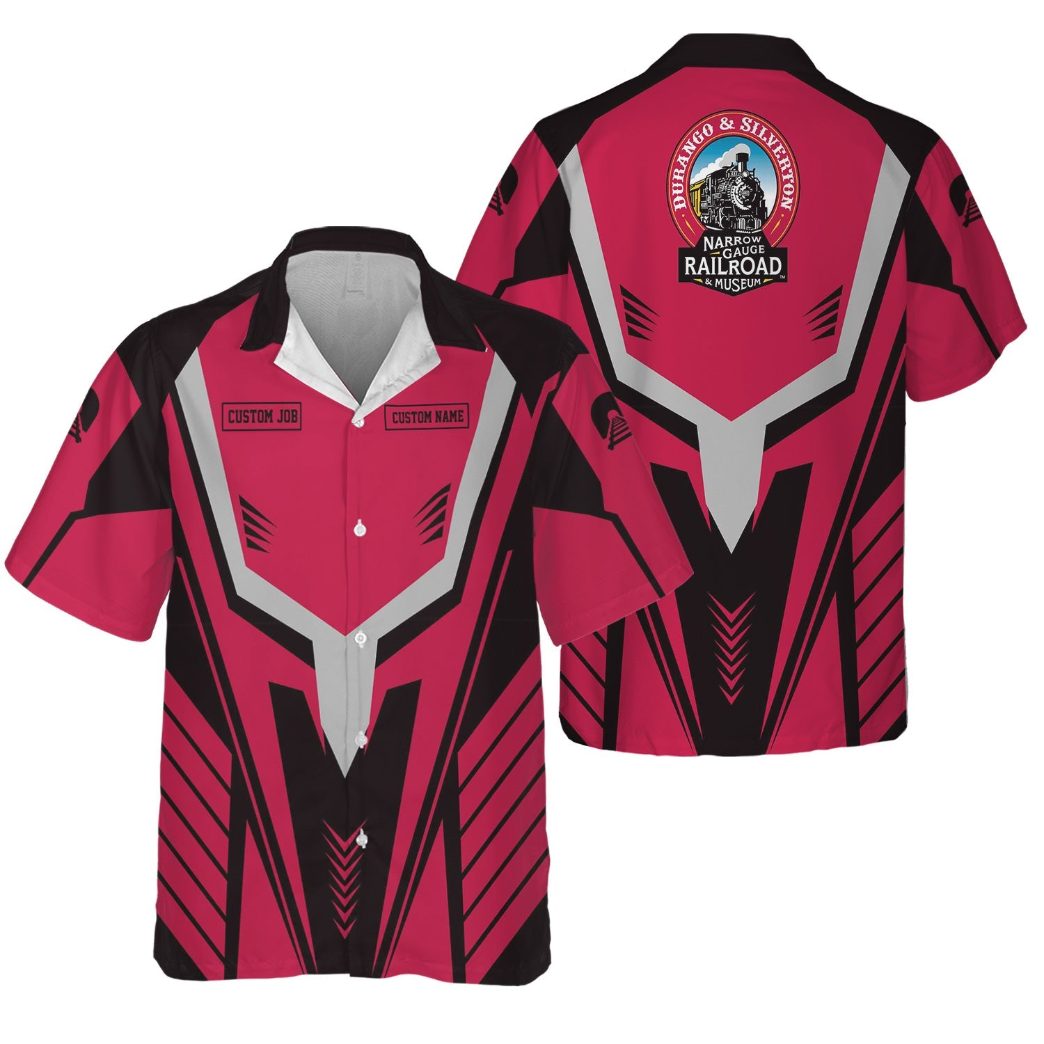 Railspirit Personalized Durango And Silverton Narrow Gauge Railroad Hawaiian Shirt Workwear-Inspired with Custom Position Train Shirt