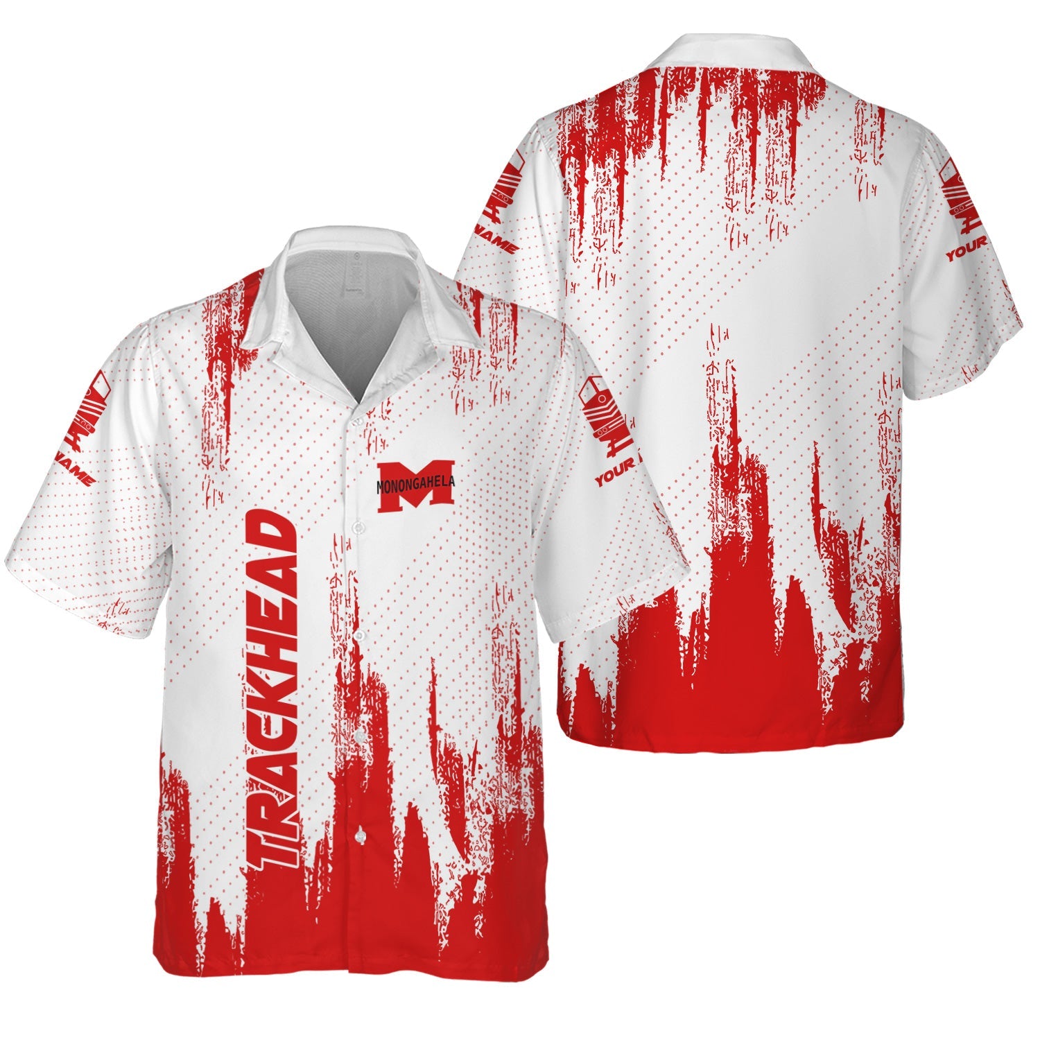 Railspirit Personalized Monongahela Railroad Hawaiian Shirt Paint Impact Design Train Shirt for Trackhead