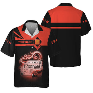 Railspirit Personalized Strasburg Railroad Hawaiian Shirt Train Ticket  American Locomotive Printed Train