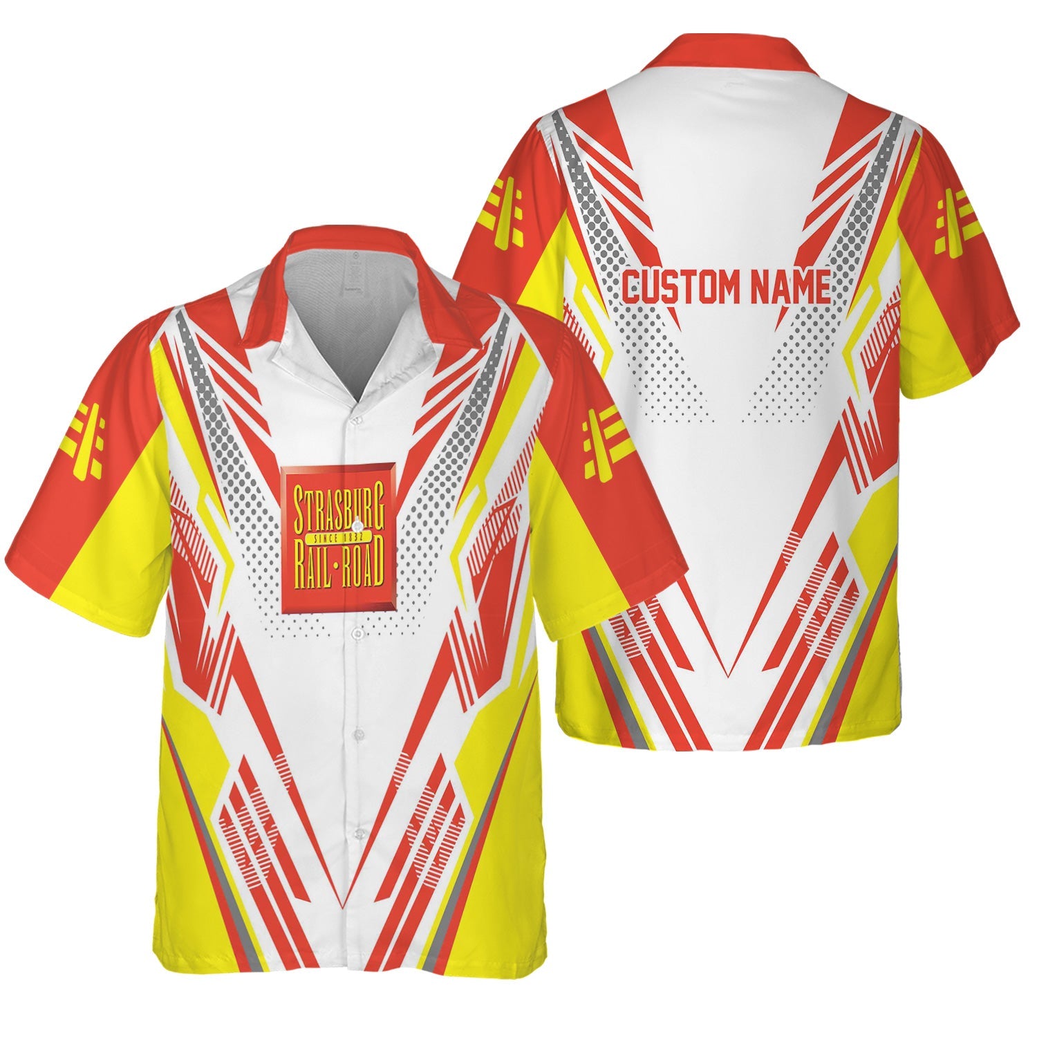 Railspirit Personalized Strasburg Railroad Hawaiian Shirt Railroad Tribute Design Train Shirt for Train Lovers