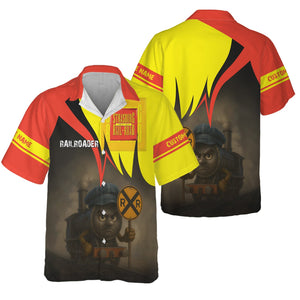 Railspirit Personalized Strasburg Railroad Hawaiian Shirt Angry Train Hawaiian Shirt Gift Idea For Train Lover