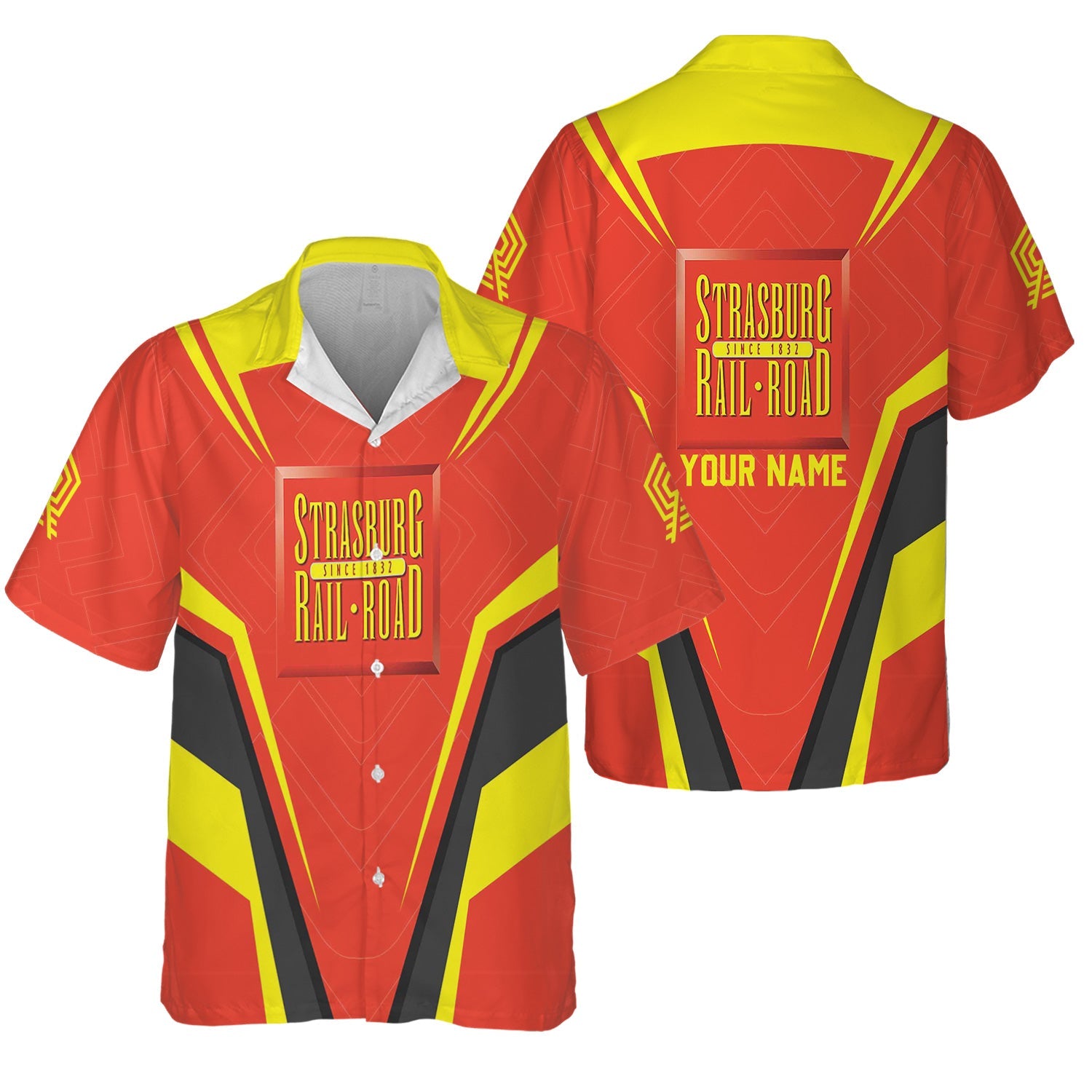 Railspirit Personalized Strasburg Railroad Hawaiian Shirt Railway Inspired Apparel Train Shirt For Train Lovers