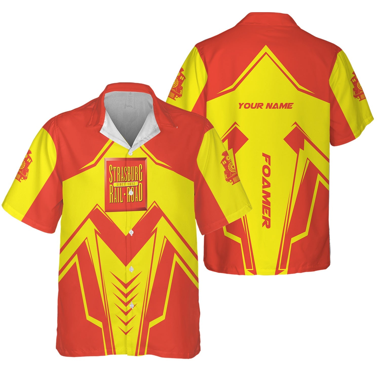 Railspirit Personalized Strasburg Railroad Hawaiian Shirt Railway Trainspotter Style Shirt Gift Idea For Foamers