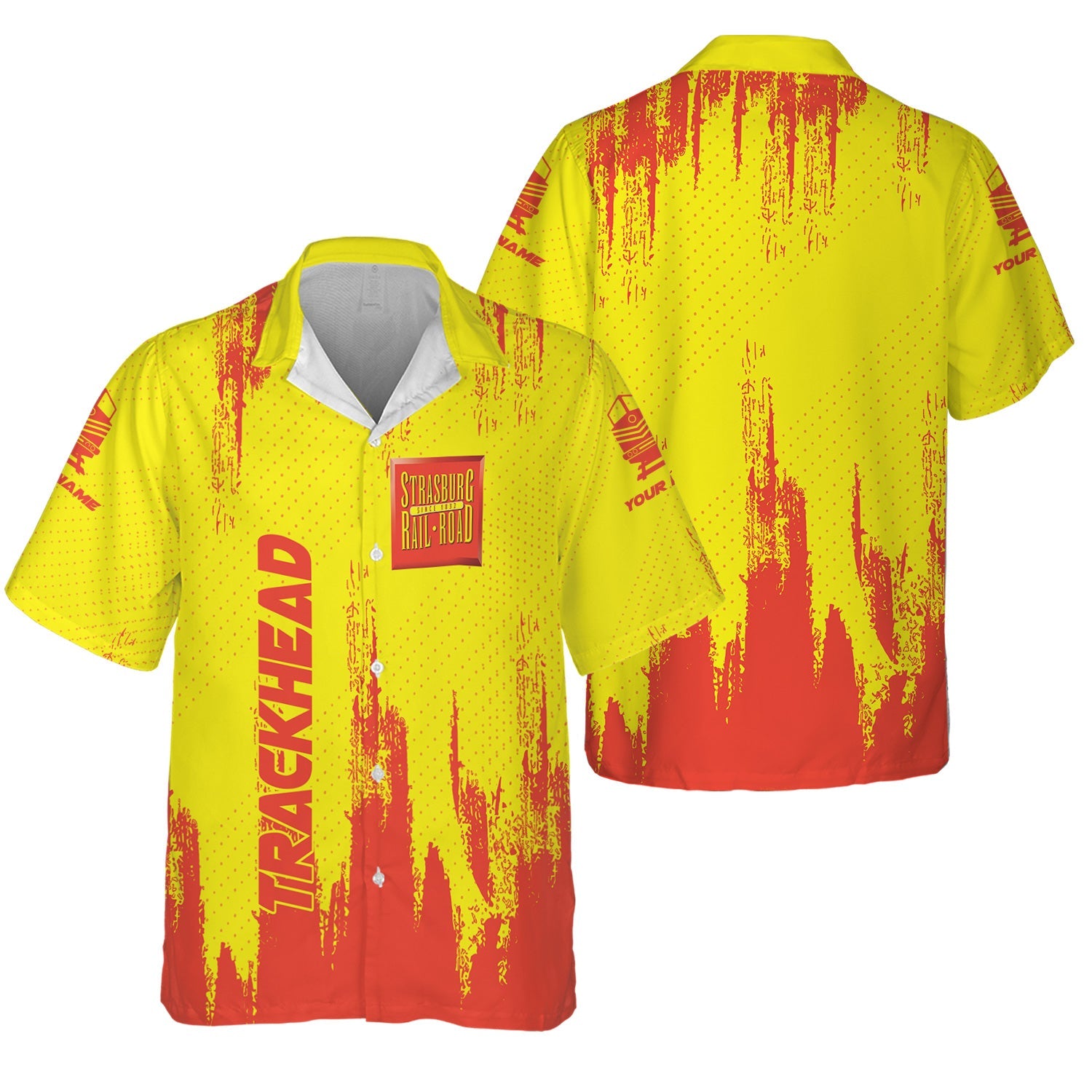 Railspirit Personalized Strasburg Railroad Hawaiian Shirt Paint Impact Design Train Shirt for Trackhead