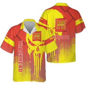 Railspirit Personalized Strasburg Railroad Hawaiian Shirt Skull Design with Custom Job Train Shirt for Trackhead Crew