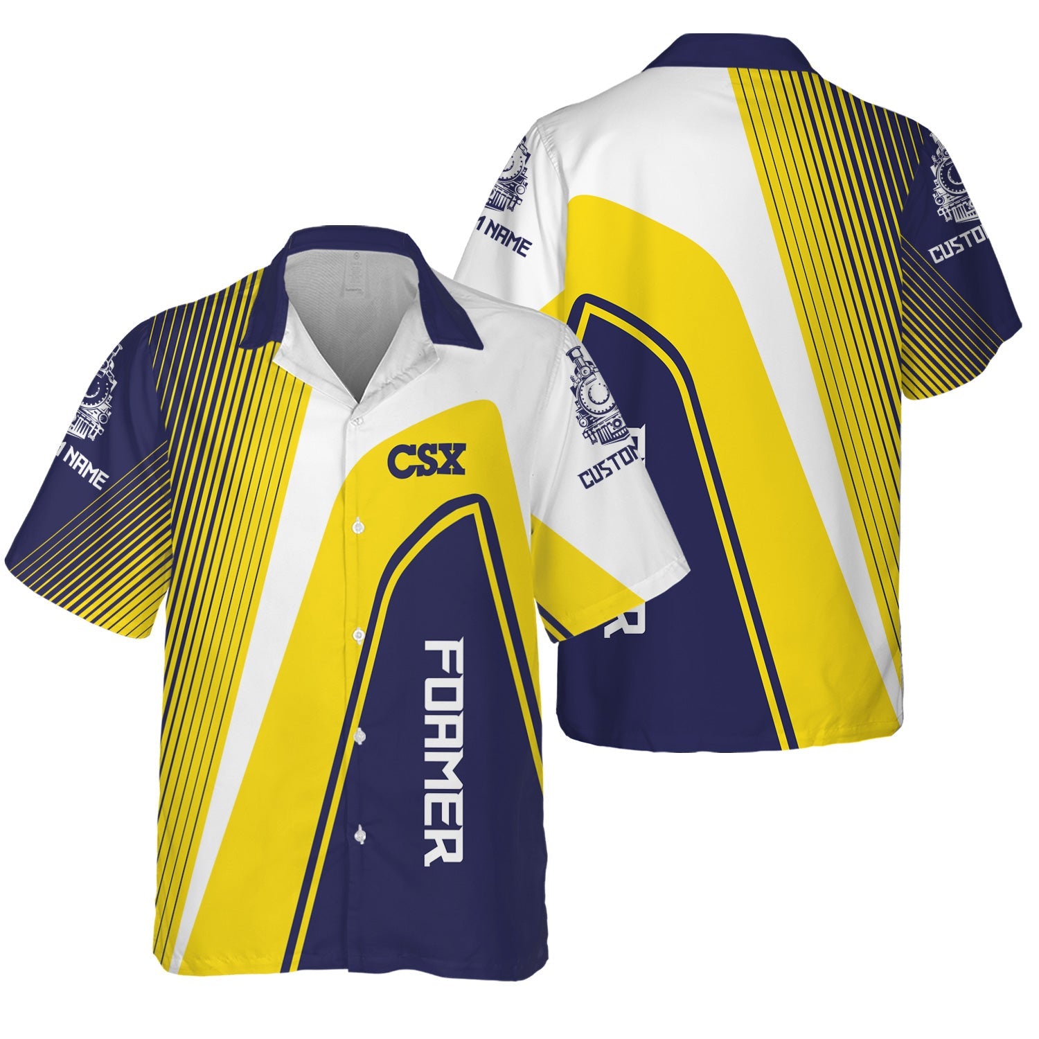 Railspirit Personalized CSX Transportation Railroad Hawaiian Shirt Vibrant Striking Style Shirt For Rail Enthusiasts