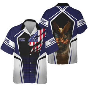 Railspirit Personalized CSX Transportation Railroad Hawaiian Shirt American Eagle Vintage Train Shirt