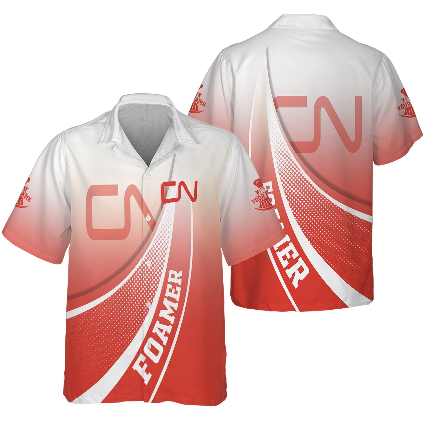 Railspirit Personalized Canadian National Railroad Hawaiian Shirt Railway-Themed Style Shirt Gift Idea For Trainspotter