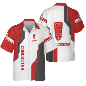 Railspirit Personalized Bangor And Aroostook Railroad Hawaiian Shirt Unique Railway Style with Custom Job Train Shirt