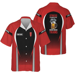 Railspirit  Personalized  Bangor And Aroostook Railroad Hawaiian Shirt  Stress Is Caused By Not Having Enough Trains  Shirt All Over Print