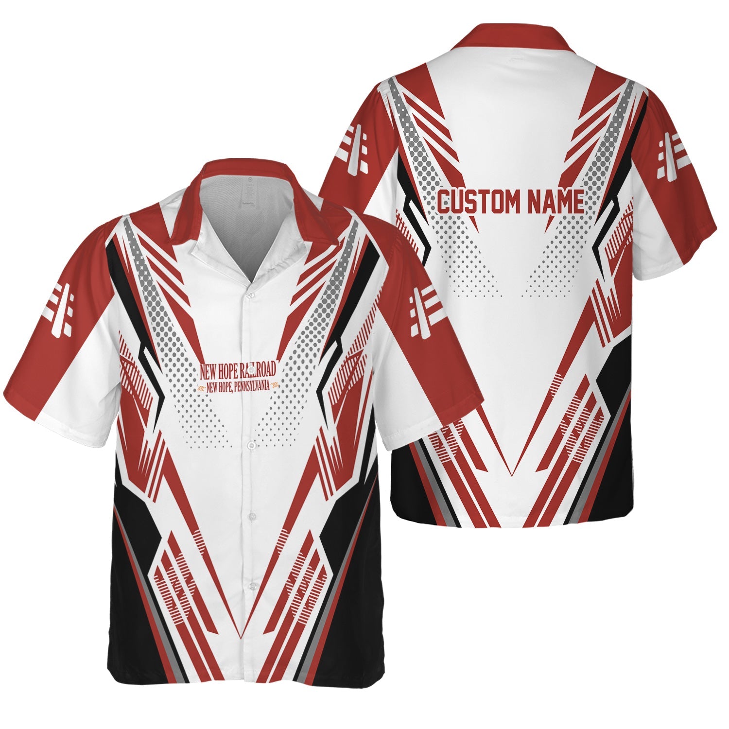 Railspirit Personalized New Hope Railroad Hawaiian Shirt Railroad Tribute Design Train Shirt for Train Lovers