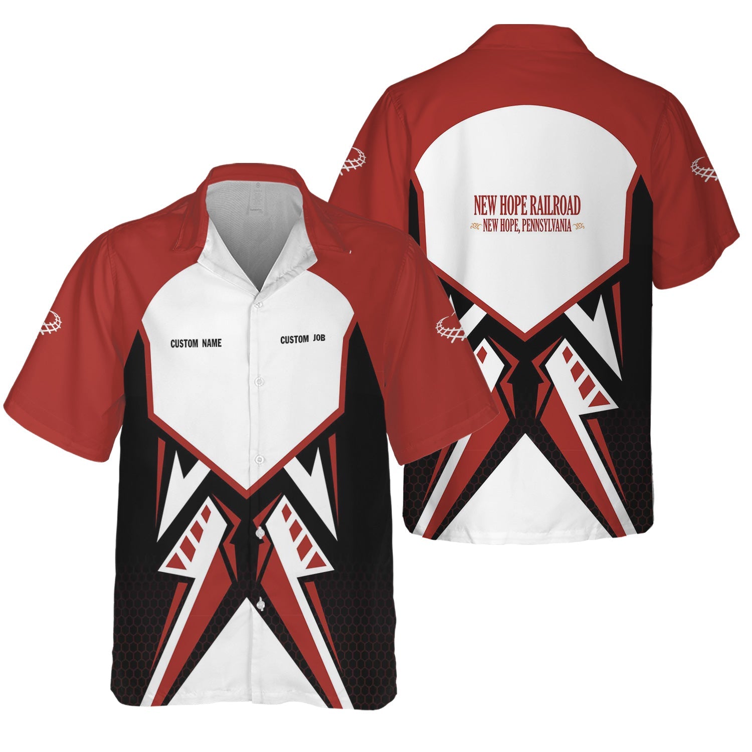 Railspirit Personalized New Hope Railroad Hawaiian Shirt Vibriant Style with Custom Position Train Shirt