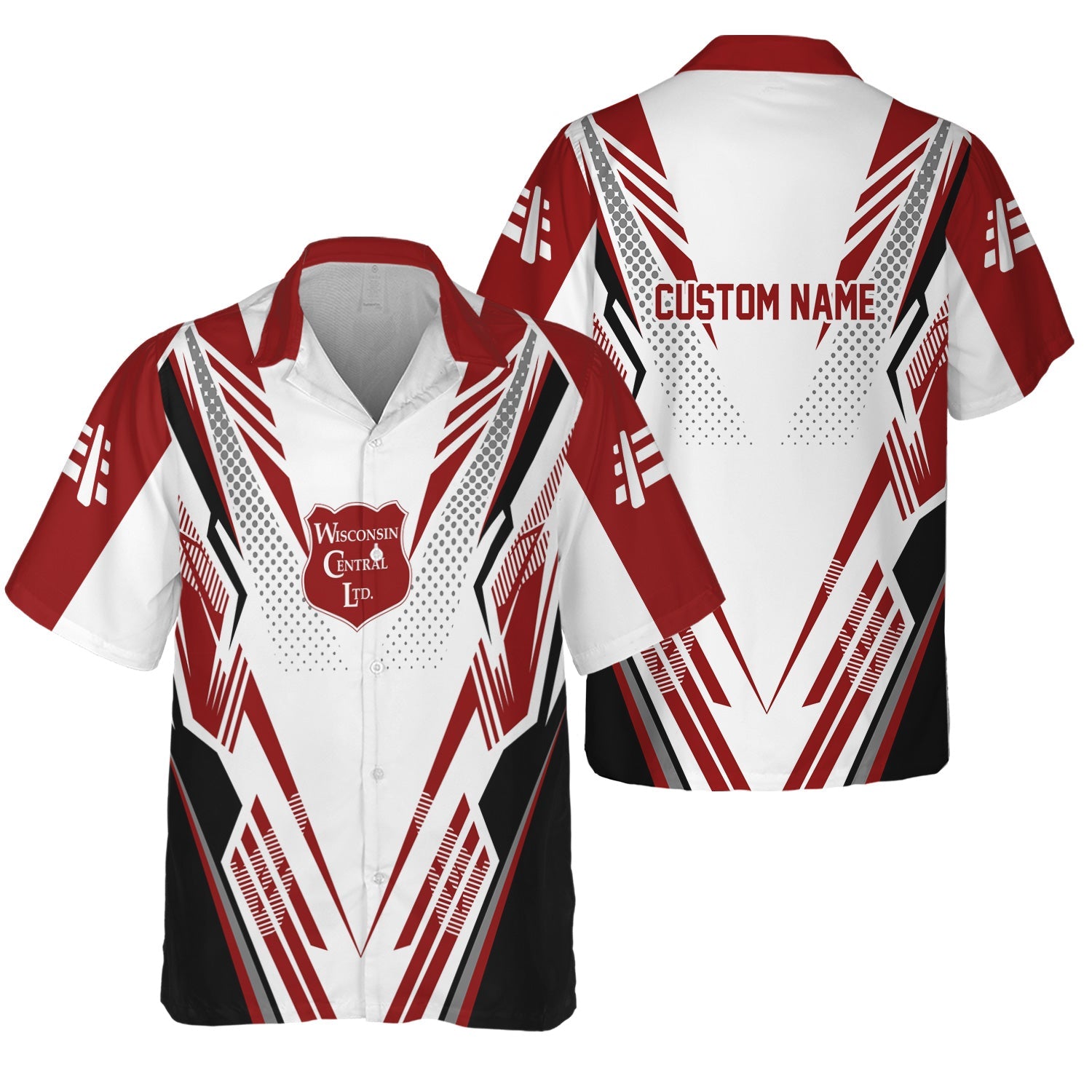 Railspirit Personalized Wisconsin Central Ltd Railroad Hawaiian Shirt Railroad Tribute Design Train Shirt for Train Lovers