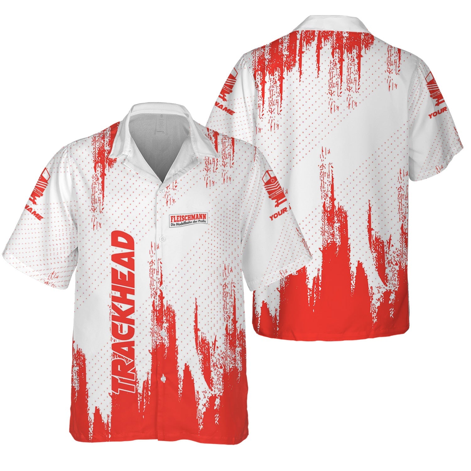 Railspirit Personalized Fleischmann And Western Railroad Hawaiian Shirt Paint Impact Design Train Shirt for Trackhead