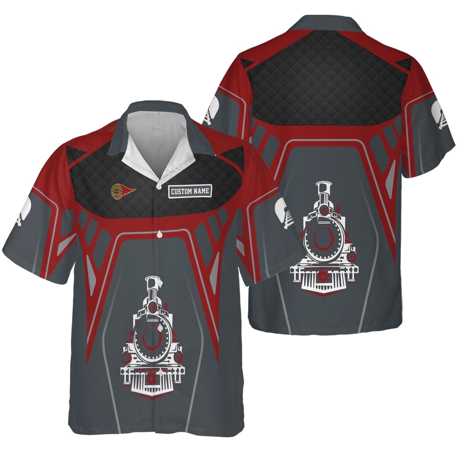 Railspirit Personalized Western Maryland Railway Hawaiian Shirt Steam Locomotive Engine Graphic Train Shirt All Over Print