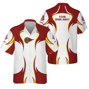 Railspirit Personalized Western Maryland Railway Hawaiian Shirt Distinctive Flame Style Shirt For Steam Engine Addict